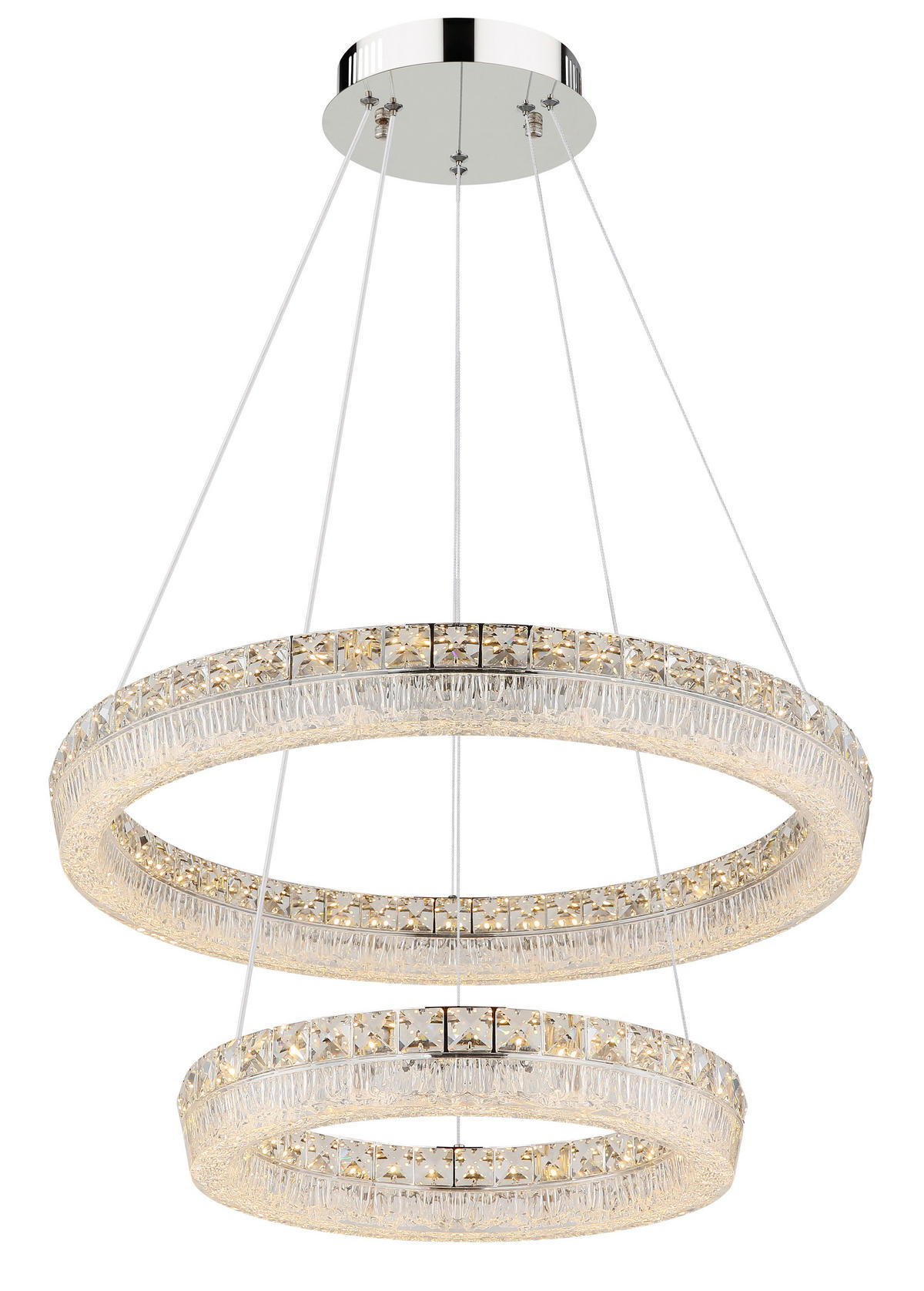 LED-HÄNGELEUCHTE 60/120 cm  - Klar/Chromfarben, Design, Glas/Kunststoff (60/120cm) - Globo