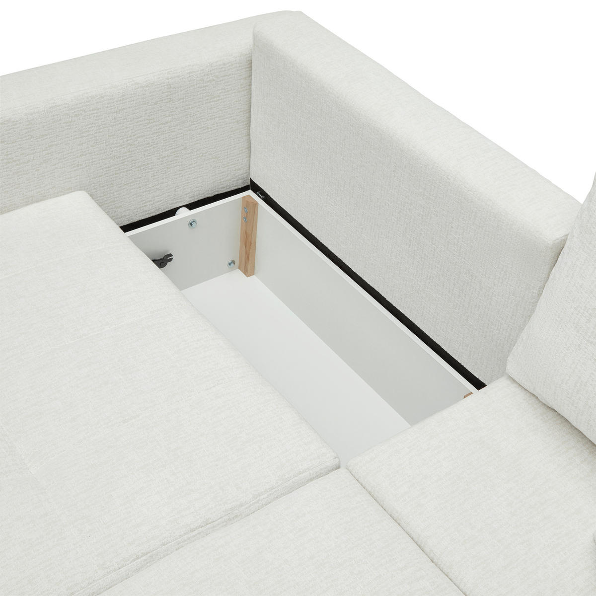 SCHLAFSOFA in Chenille, Jacquard Creme  - Beige/Creme, Kunststoff/Textil (245/74-90/104cm) - MID.YOU