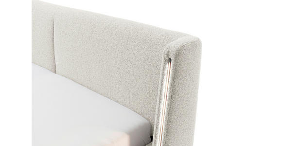 POLSTERBETT Beleuchtung 140/200 cm in Creme - Creme/Schwarz, MODERN, Textil/Metall (140/200cm) - Novel