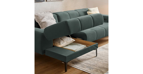 ECKSOFA in Chenille Waldgrün  167/311 cm  - Waldgrün/Schwarz, Design, Textil/Metall (167/311cm) - Xora