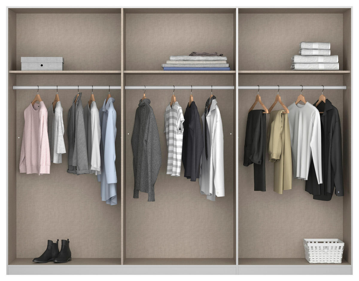 DREHTÜRENSCHRANK  in Grau, Eiche Artisan  - Alufarben/Eiche Artisan, MODERN, Holzwerkstoff/Metall (271/210/54cm) - Rauch Möbel