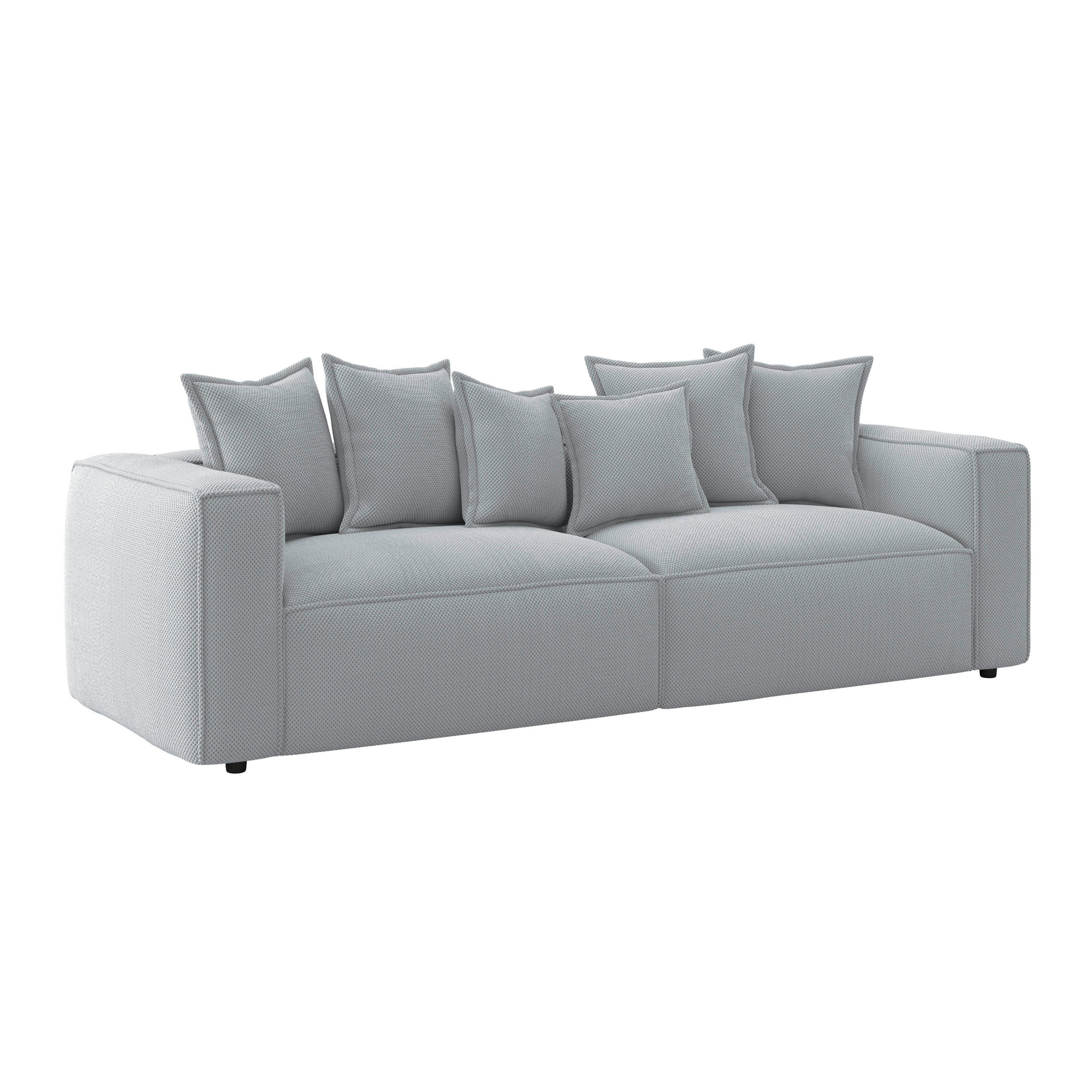 BIGSOFA Mikrofaser Hellgrau  - Hellgrau/Schwarz, MODERN, Textil (280/72/109cm) - MID.YOU