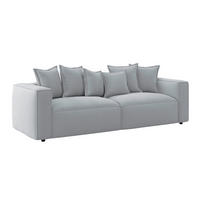 BIGSOFA in Mikrofaser Hellgrau  - Hellgrau/Schwarz, Modern, Textil (280/72/109cm) - MID.YOU