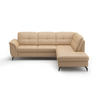 ECKSOFA in Echtleder Cappuccino  244/212 cm  - Schwarz/Cappuccino, MODERN, Leder/Metall (244/212cm) - Sit & More