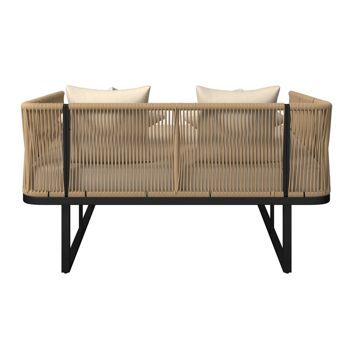 SONNENINSEL 160/120/84 cm  - Schwarz/Grau, MODERN, Kunststoff/Textil (160/120/84cm) - Ambia Garden