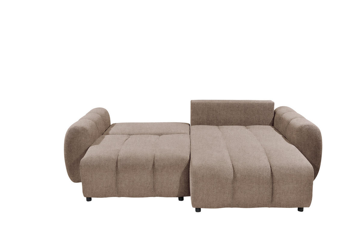 ECKSOFA Webstoff Taupe  - Taupe/Schwarz, Design, Kunststoff/Textil (260/192cm) - MID.YOU