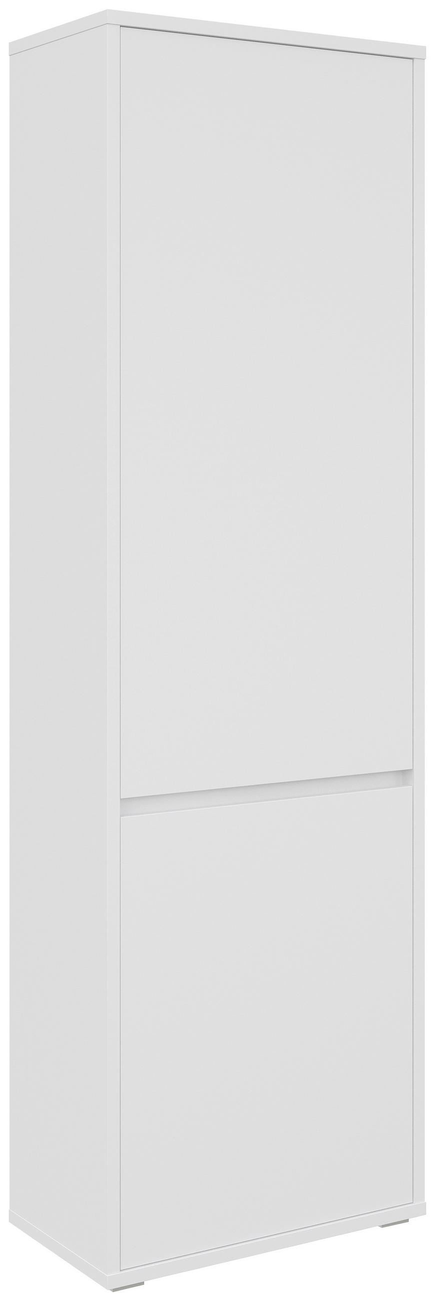 GARDEROBNA OMARA bela - srebrne barve/bela, Konvencionalno, leseni material (60/195/33,8cm) - Xora