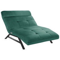 Liege mit motorischer Relaxfkt Cord Grün  - Schwarz/Grün, Design, Textil/Metall (120/54-113/158-198cm) - Pure Home Lifestyle