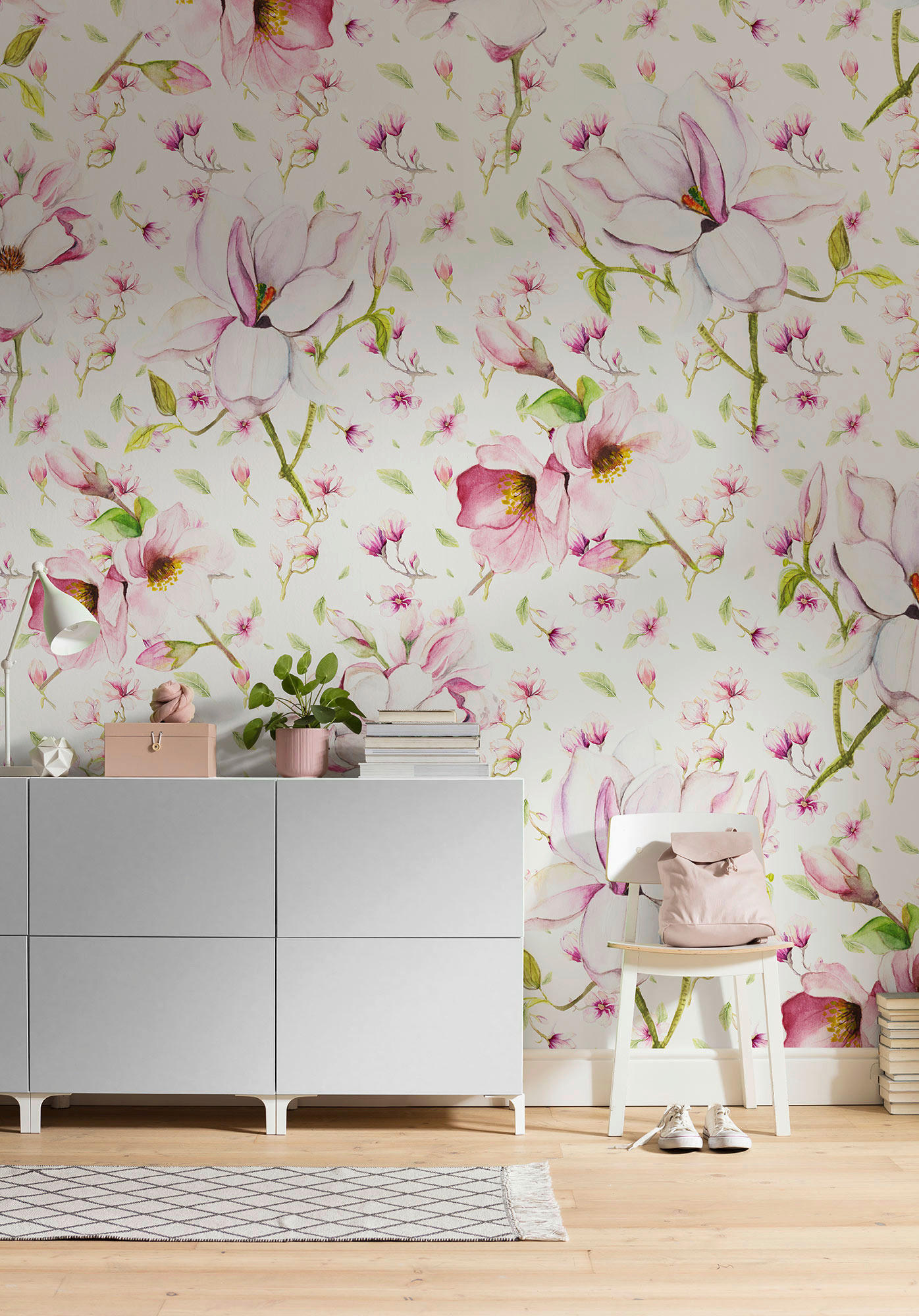 VLIESTAPETE  - Rosa/Weiß, Basics (200/250cm) - Xora