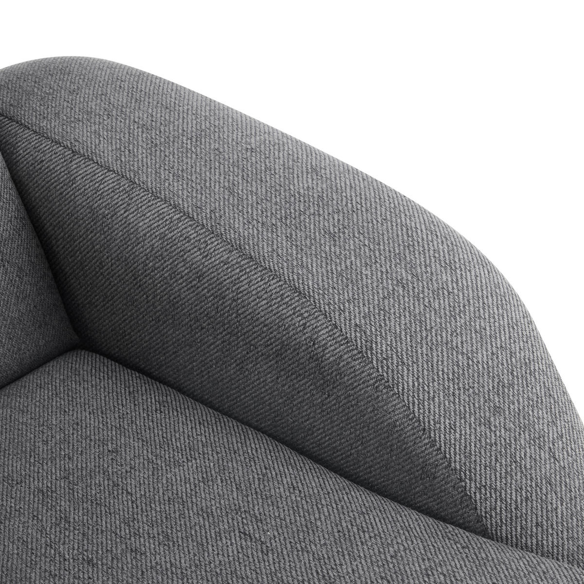 RELAXSESSELSET in Textil Grau  - Schwarz/Grau, Design, Textil/Metall (77/107/75cm) - Livetastic