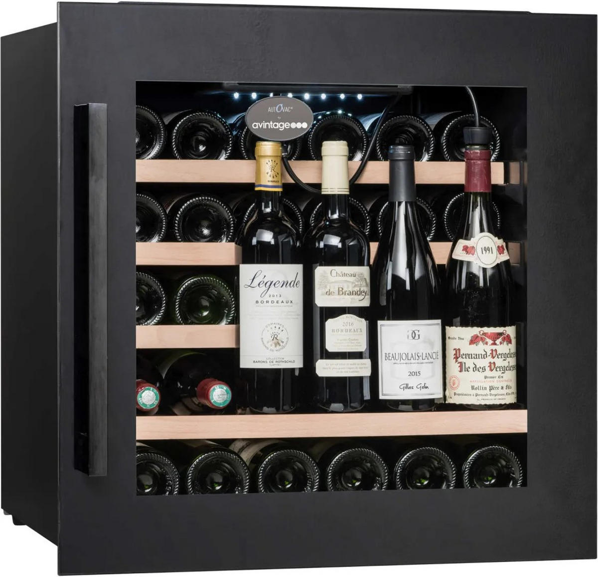 WEINKÜHLSCHRANK AVI63CSZF  - Schwarz, Basics, Glas/Holz (59,0/60/56cm)