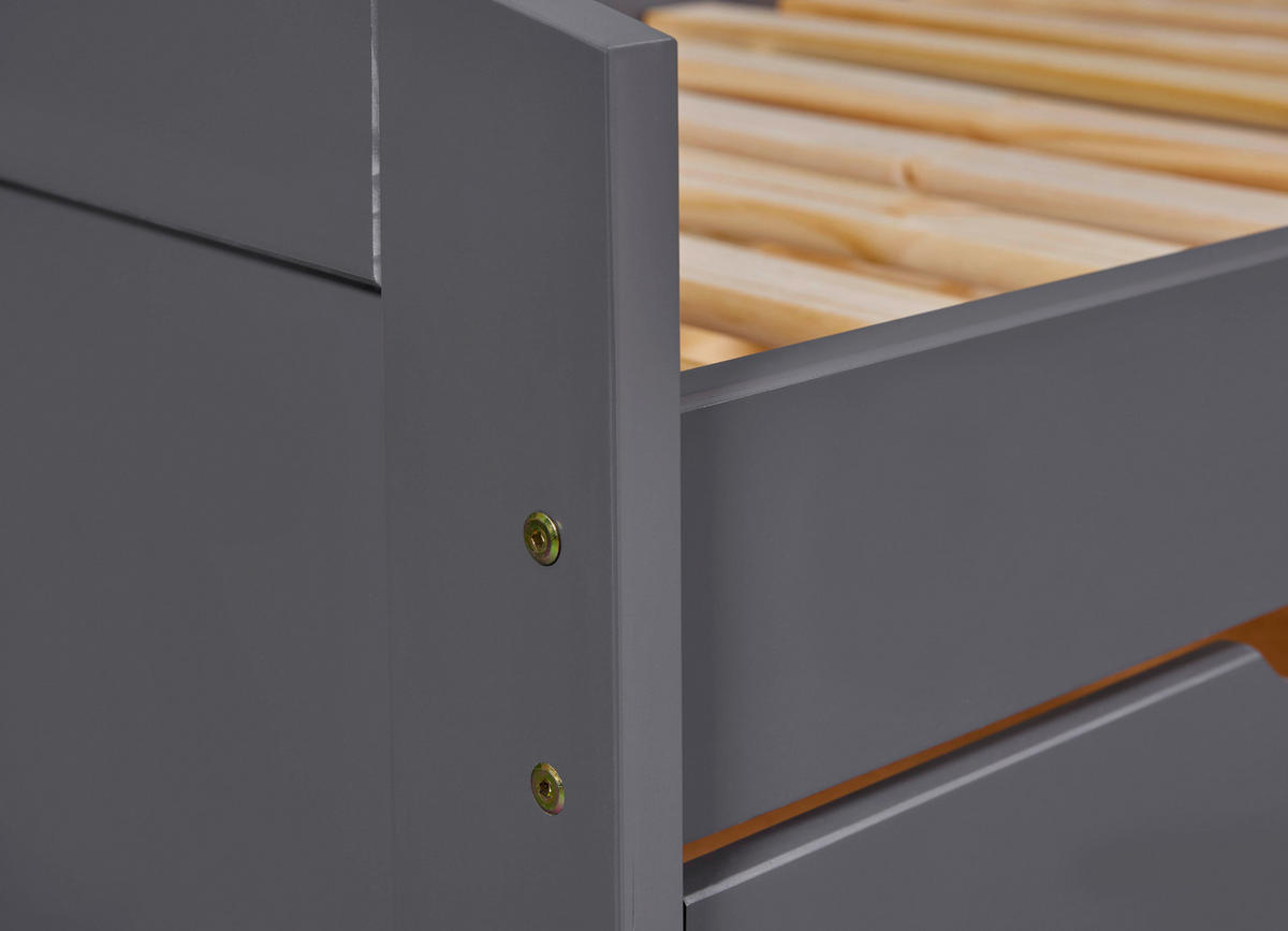 AUSZIEHBETT 90/200 cm Grau  - Naturfarben/Grau, Basics, Holz/Kunststoff (90/200cm) - MID.YOU
