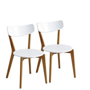 STUHL-SET Kautschukholz massiv Naturfarben, Weiß - Weiß/Naturfarben, LIFESTYLE, Holz (46/78/55,5cm) - Xora