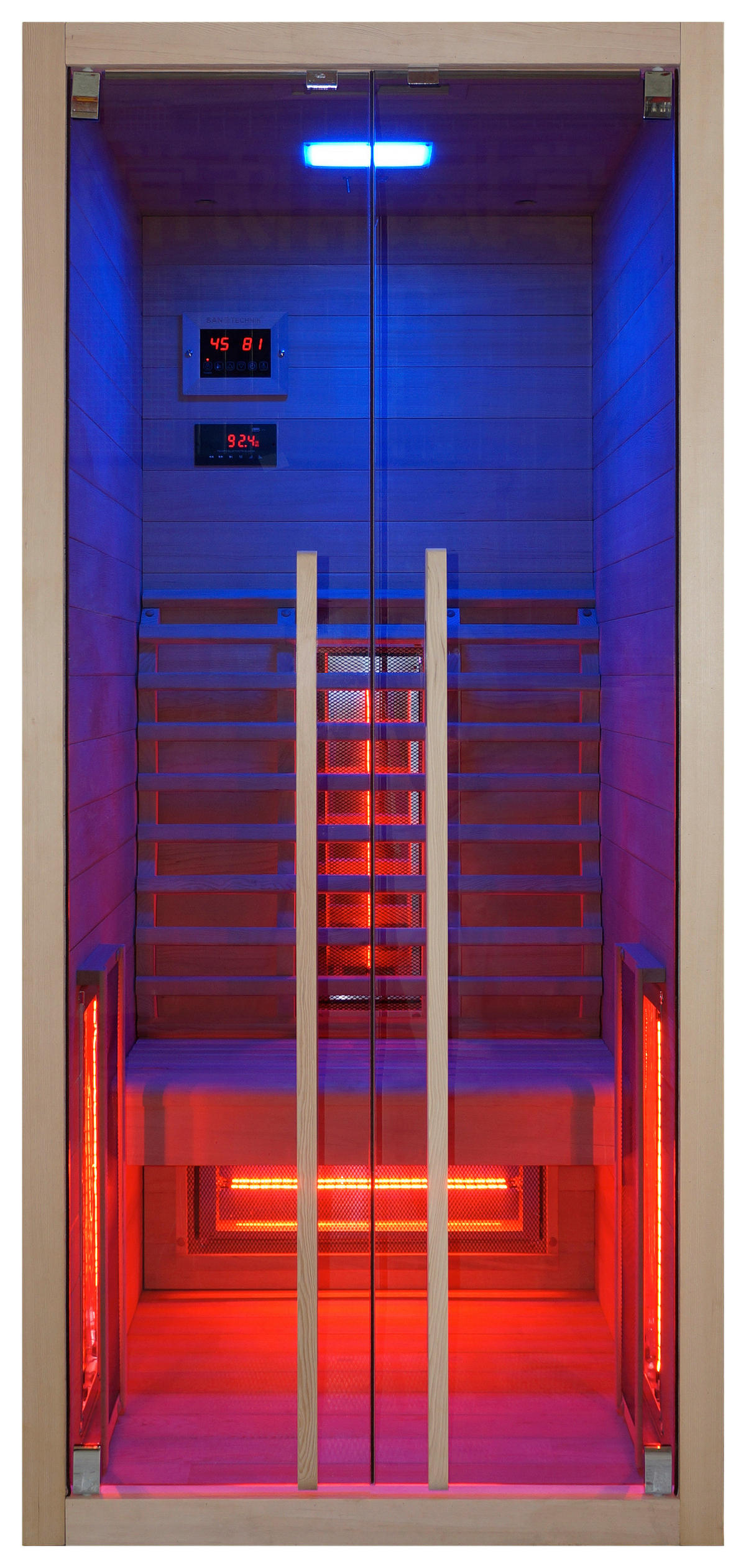 INFRAROTKABINE für 1 Personen RUBY 1  - Naturfarben, Basics, Holz (90,5/195/100cm) - Sanotechnik