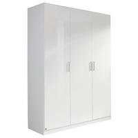 DREHTÜRENSCHRANK in Weiss  - Chromfarben/Weiss, Design, Holzwerkstoff/Kunststoff (136/197/54cm) - Carryhome