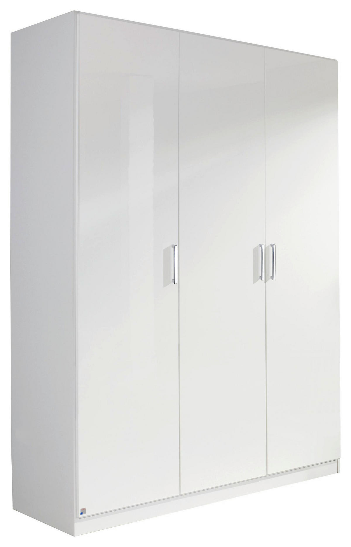 DREHTÜRENSCHRANK in Weiss  - Chromfarben/Weiss, Design, Holzwerkstoff/Kunststoff (136/197/54cm) - Carryhome