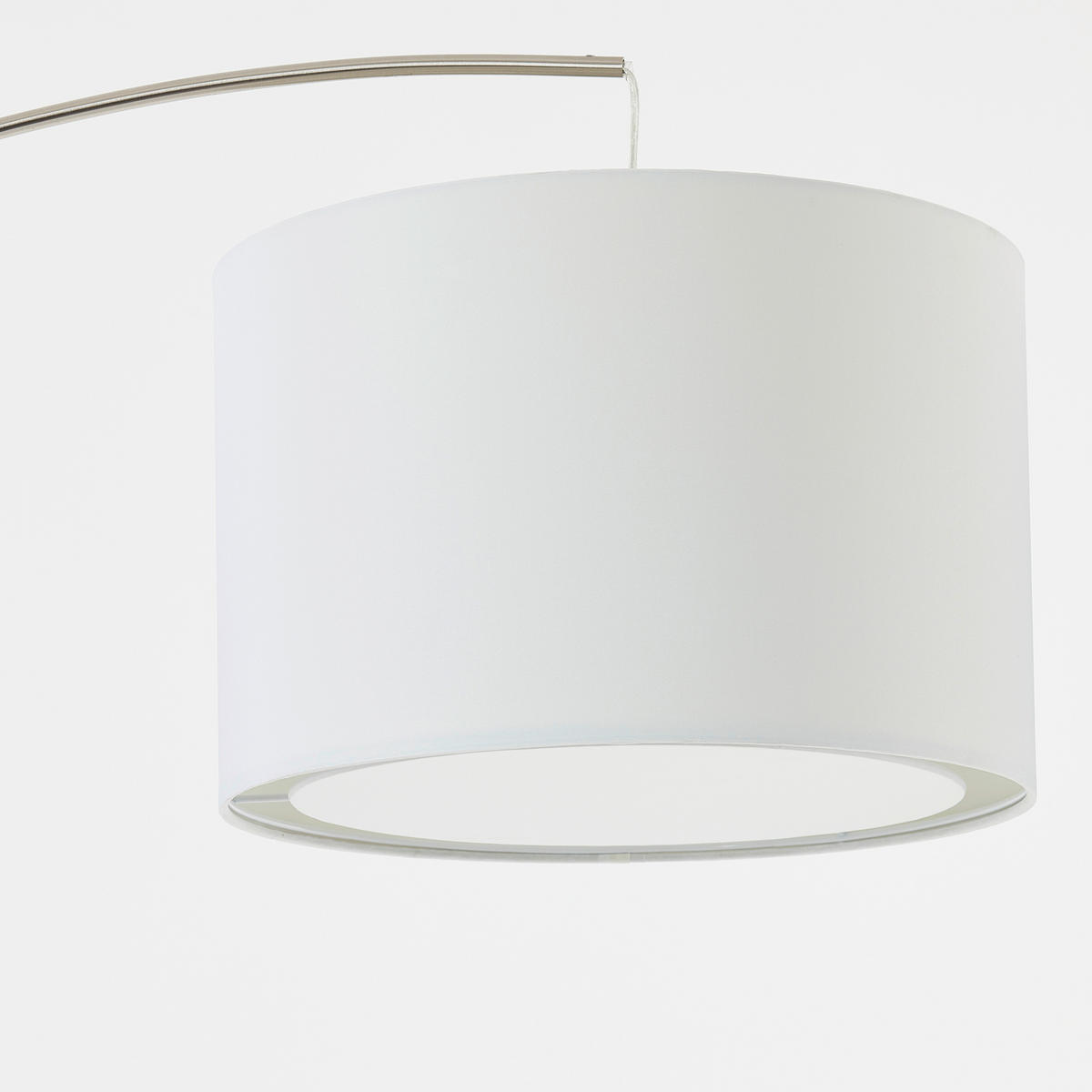 BOGENLEUCHTE 36/180 cm    - Silberfarben/Weiß, Design, Textil/Metall (36/180cm) - Brilliant