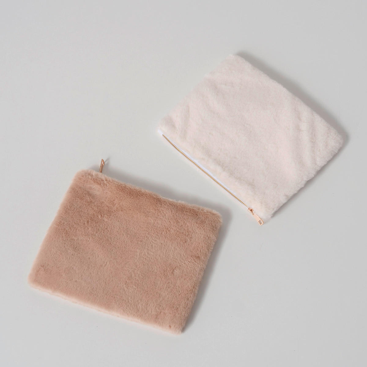 KOZMETIKAI TÁSKA - krém/taupe, Basics, textil (26,8/27,1/0,5cm)