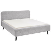 POLSTERBETT gepolstertes Kopfteil, Lattenrost, Bettkasten Hellgrau 120/200 cm  - Birkefarben/Buchefarben, Design, Holz/Textil (120/200cm) - Xora