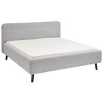 POLSTERBETT gepolstertes Kopfteil, Lattenrost, Bettkasten Hellgrau 180/200 cm  - Birkefarben/Buchefarben, Design, Holz/Textil (180/200cm) - Xora