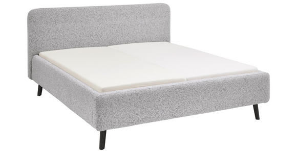 POLSTERBETT gepolstertes Kopfteil, Lattenrost, Bettkasten Hellgrau 120/200 cm  - Birkefarben/Buchefarben, Design, Holz/Textil (120/200cm) - Xora