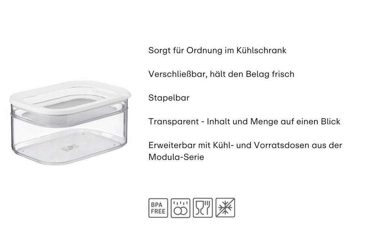 AUFSCHNITTDOSE Modula 2,550 L  - Transparent/Weiß, KONVENTIONELL, Kunststoff (22,9/16,4/8,7cm) - Mepal