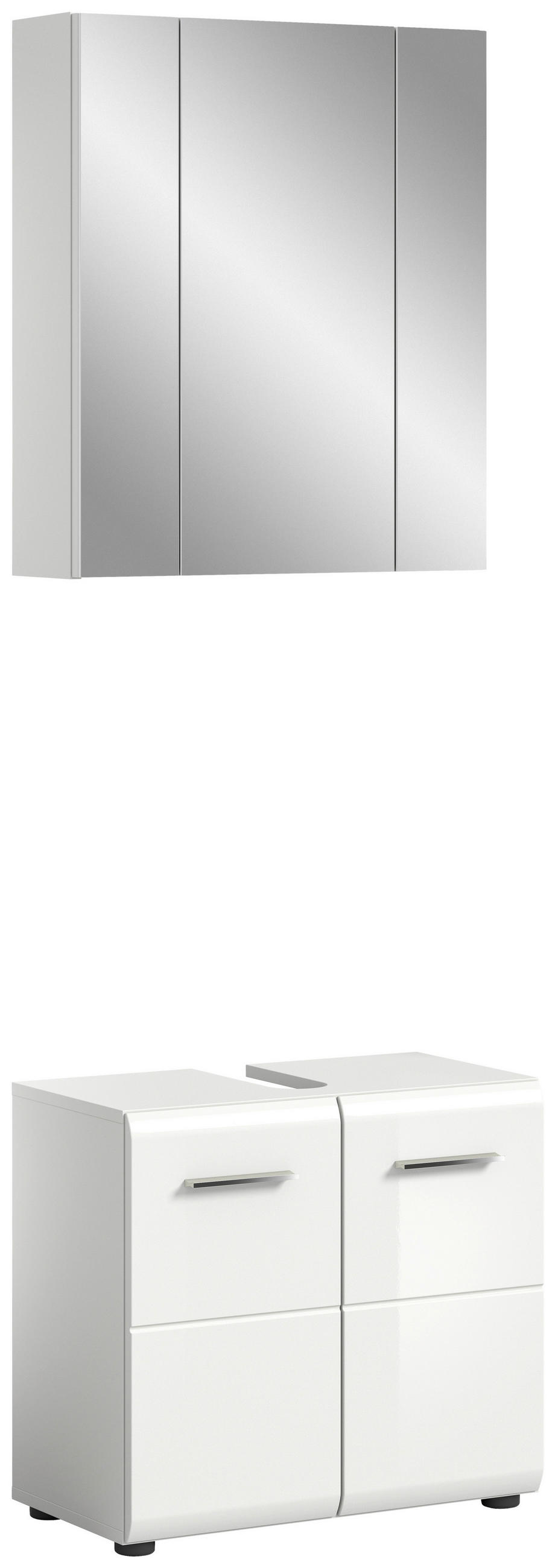 KOPALNICA  bela, visoki sijaj  - srebrne barve/črna, Moderno, umetna masa/steklo (60cm) - MID.YOU