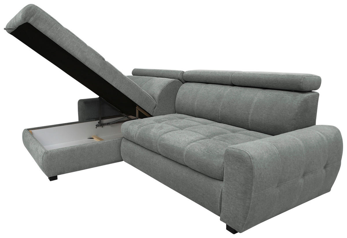 KUTNA GARNITURA tekstil  siva   - bijela/siva, Design, tekstil/plastika (173/276cm) - Stylife