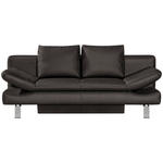 SCHLAFSOFA in Echtleder Dunkelbraun  - Dunkelbraun, MODERN, Leder/Metall (214/90/93cm) - Novel