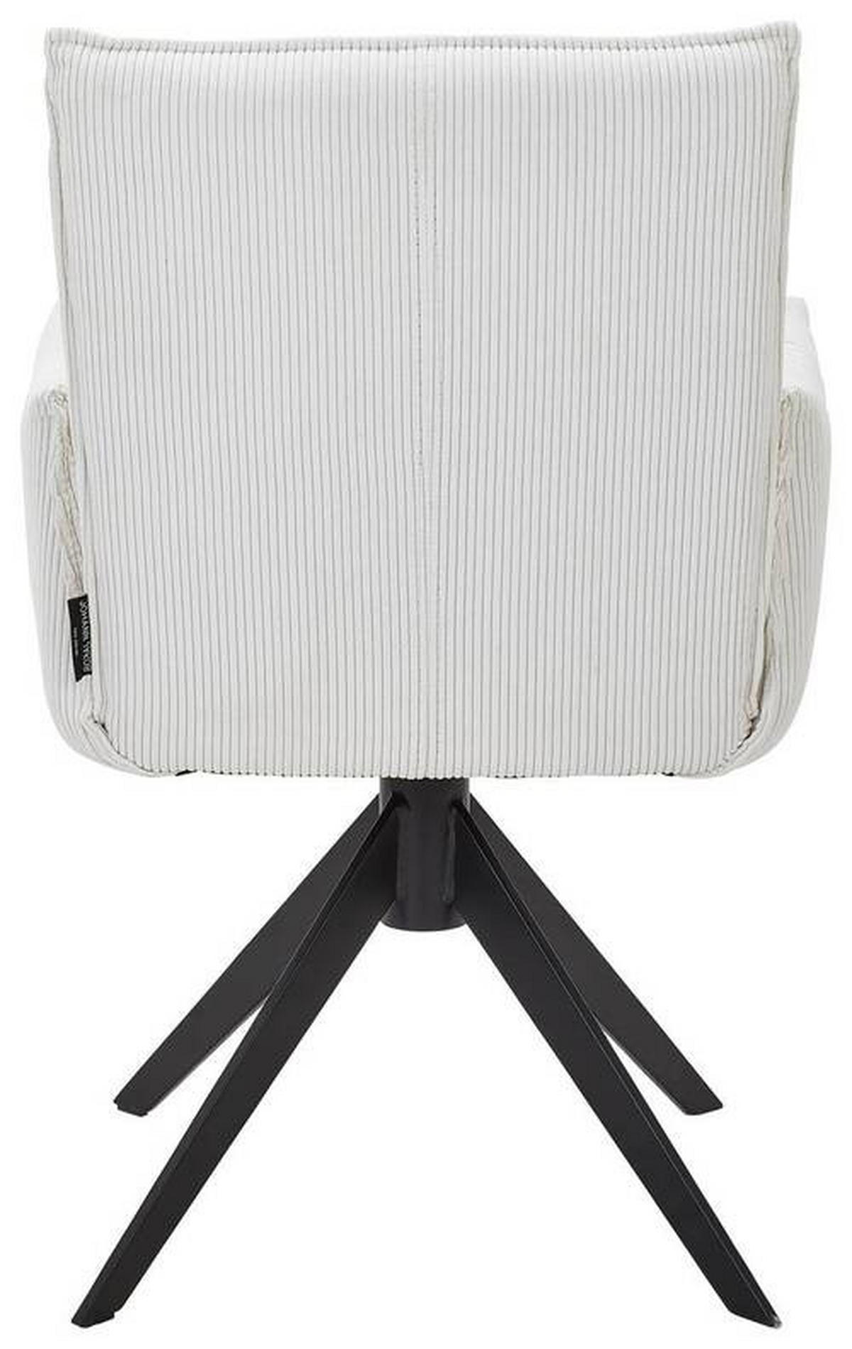 ARMLEHNSTUHL  in Eisen Cord  - Creme/Schwarz, Design, Textil/Metall (59/87/62cm) - Johann Jakob