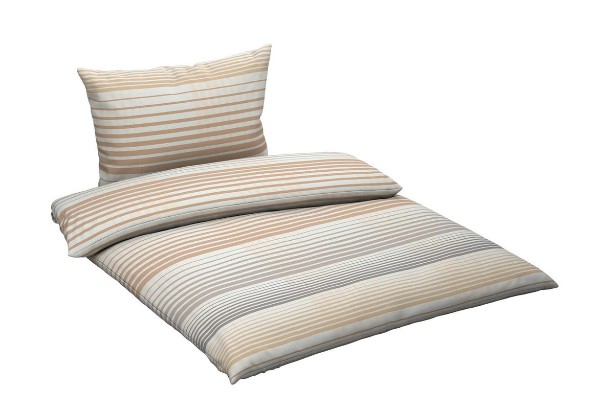 BETTWÄSCHE 2-teilig Satin 140/200 cm  - Taupe/Grau, Design, Textil (140/200cm) - Dieter Knoll