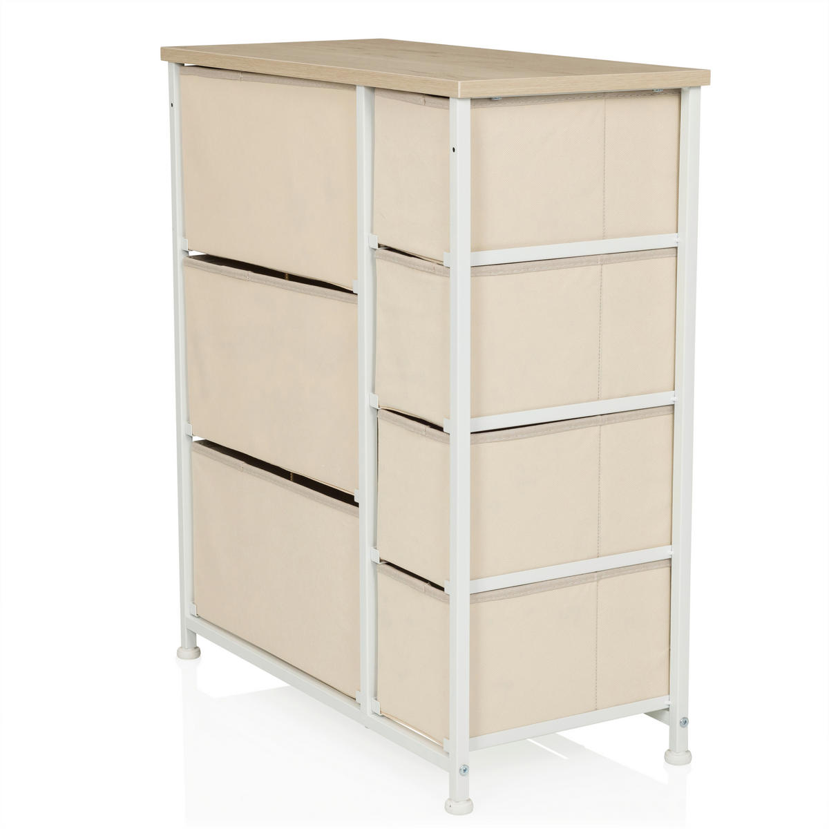 KOMMODE  in 63,5/73/30 cm  - Beige/Weiß, MODERN, Kunststoff/Textil (63,5/73/30cm) - MID.YOU