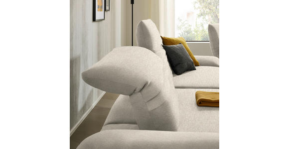 ECKSOFA  in Teddystoff Beige  170-195/280 cm  - Beige/Schwarz, Design, Textil/Metall (170-195/280cm) - Dieter Knoll