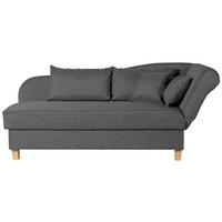 RÉCAMIERE Selma in Flachgewebe Graphitfarben  - Buchefarben/Graphitfarben, Design, Holz/Textil (190/82/88cm) - Max Winzer