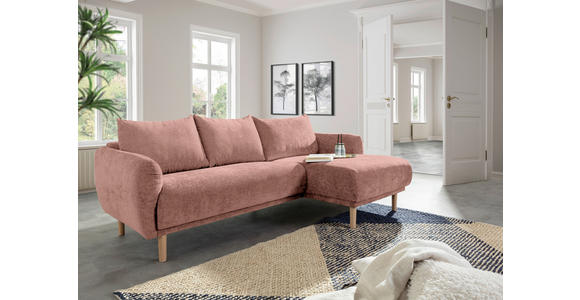 ECKSOFA Altrosa Flachgewebe  - Buchefarben/Altrosa, KONVENTIONELL, Holz/Textil (230/144cm) - Carryhome