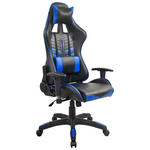 GAMINGSTUHL  in Lederlook Blau, Schwarz  - Blau/Schwarz, Design, Kunststoff/Textil (68,5/128-136/57cm) - Carryhome