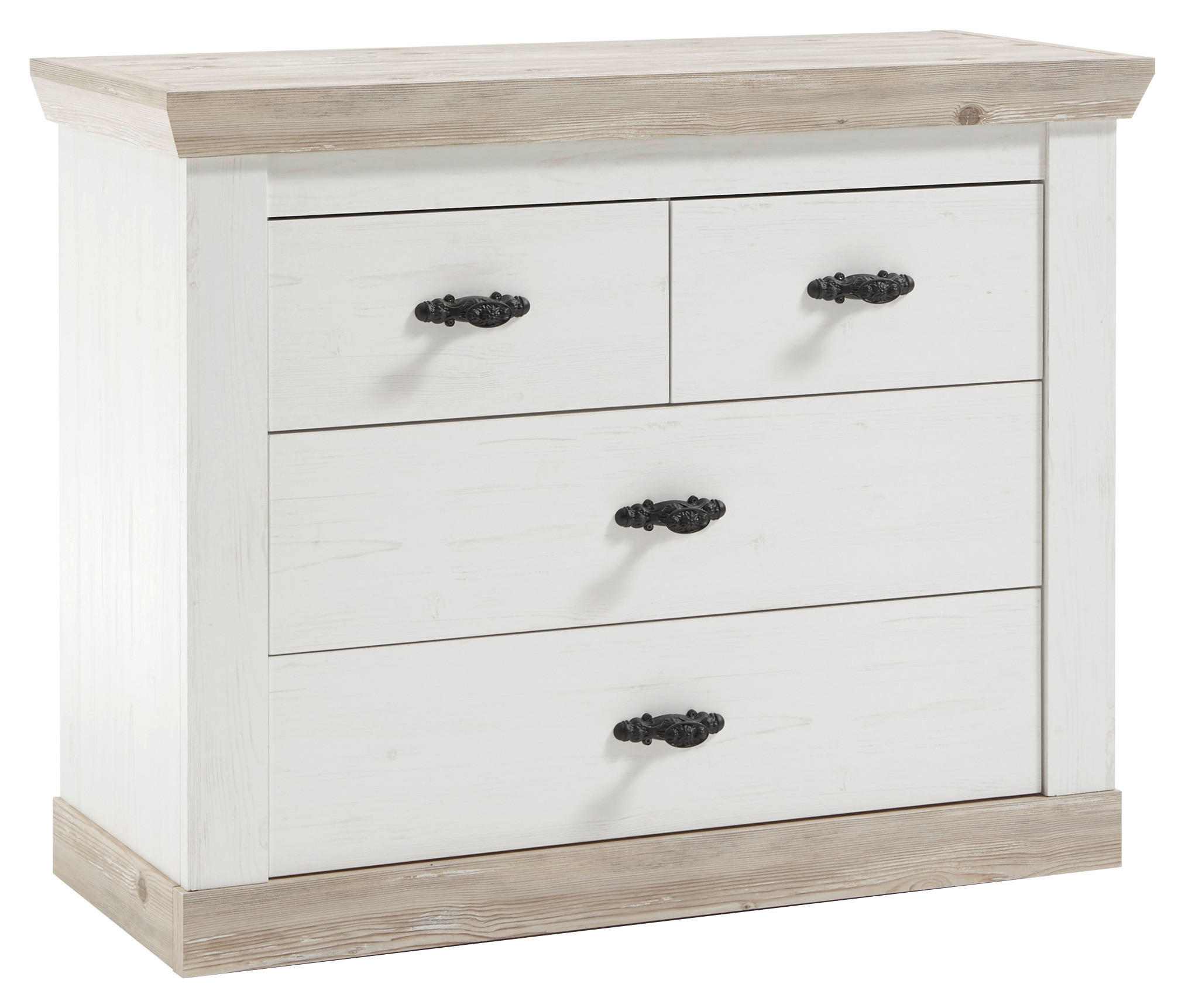KOMMODE  in 107/87/45 cm  - Hellbraun/Schwarz, Design, Holzwerkstoff/Metall (107/87/45cm) - MID.YOU