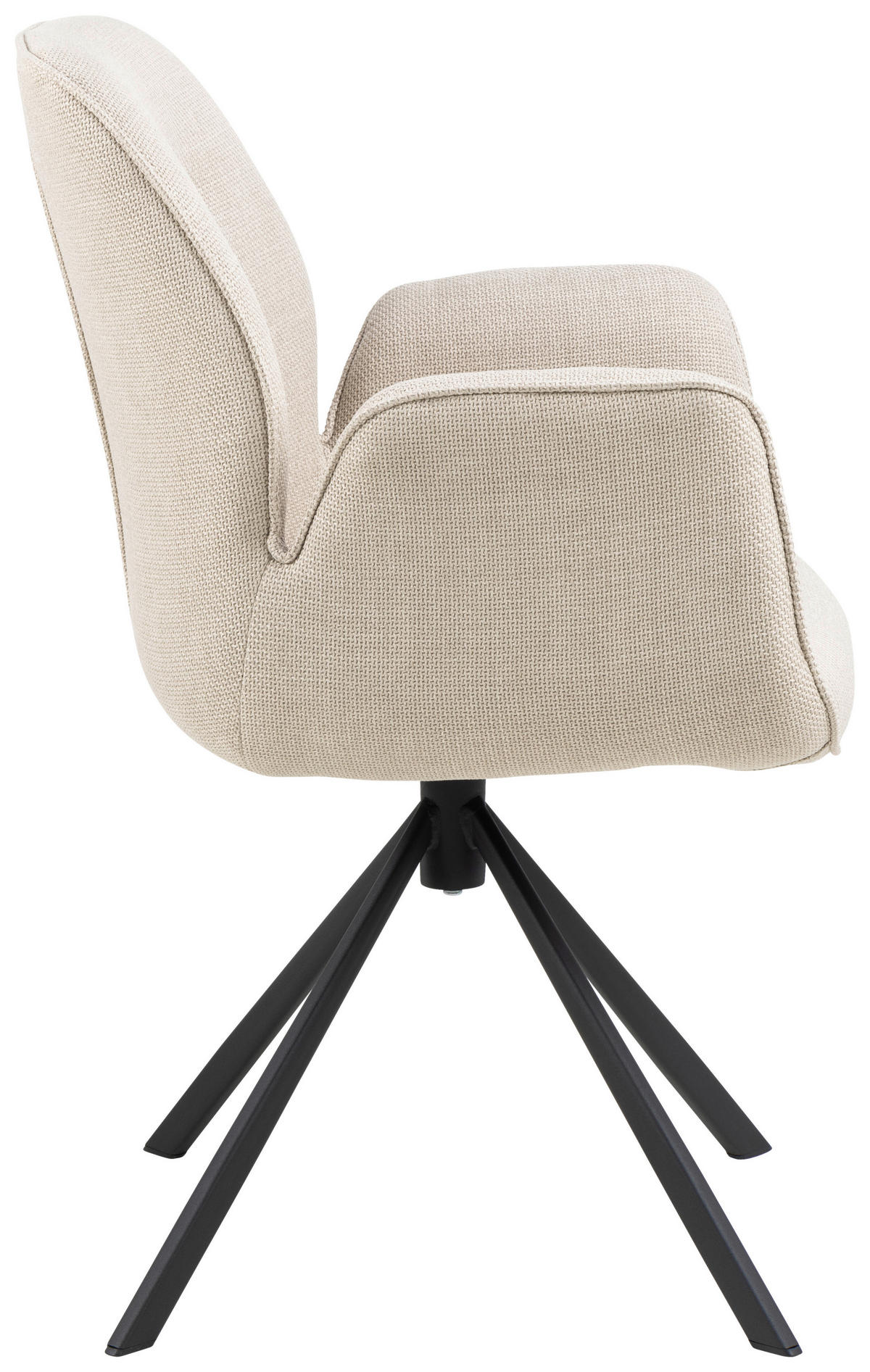 STOLICA S NASLONOM ZA RUKE  bež  tekstil      - bež/crna, Design, tekstil/metal (60,5/90/62cm) - MID.YOU