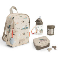 KINDERRUCKSACKSET - Beige/Hellgrau, Basics, Kunststoff/Textil (19/9/26cm) - done by deer