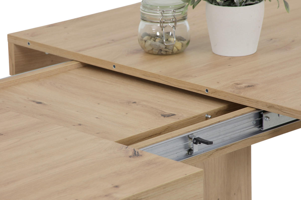 TISCHGRUPPE Anthrazit, Eiche Artisan  - Anthrazit/Eiche Artisan, MODERN, Textil/Metall (140 - 220/76/90cm) - MID.YOU