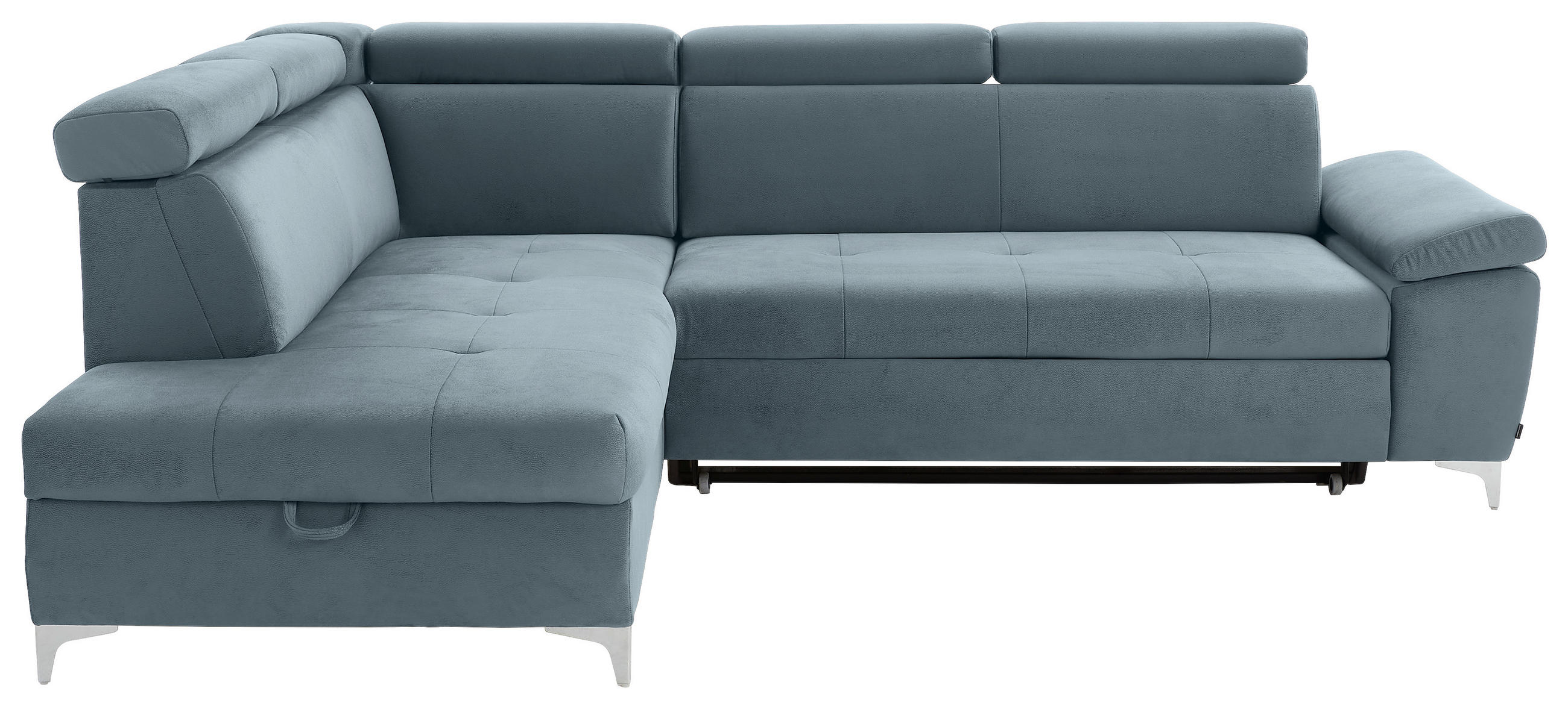SAROKKANAPÉ textil világoskék  - króm/világoskék, Konventionell, textil/fém (206/271cm) - Carryhome