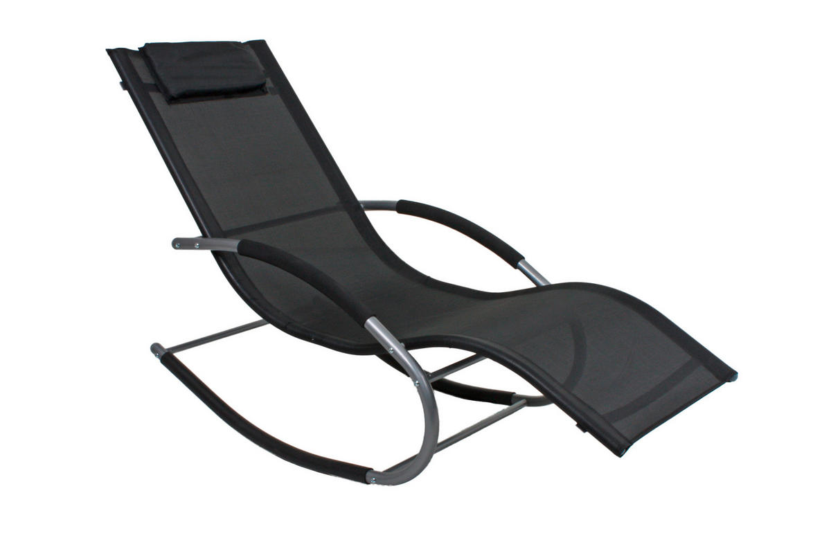 HOUPACÍ LEHÁTKO kov, plast - černá/barvy stříbra, Basics, kov/plast (160/62/89cm) - Gardenson