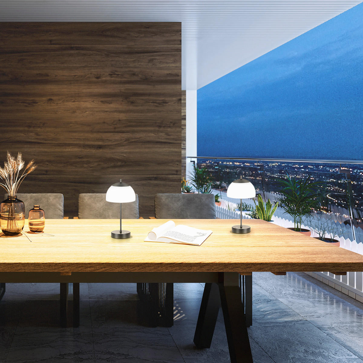 NAMIZNA SVETILKA ZA POLNJENJE  Riva      18/35 cm       - črna/bela, Trend, kovina/steklo (18/35cm)