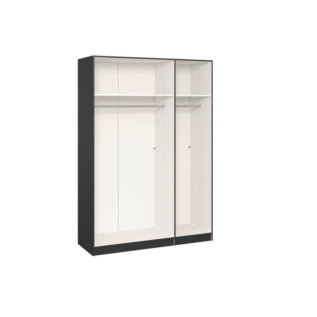 Thumbnail - Boxxx Drehtürenschrank, Anthrazit, Schwarz, Holzwerkstoff, 2 Fächer, 152x195x59 cm, erweiterbar, Beimöbel erhältlich, um...