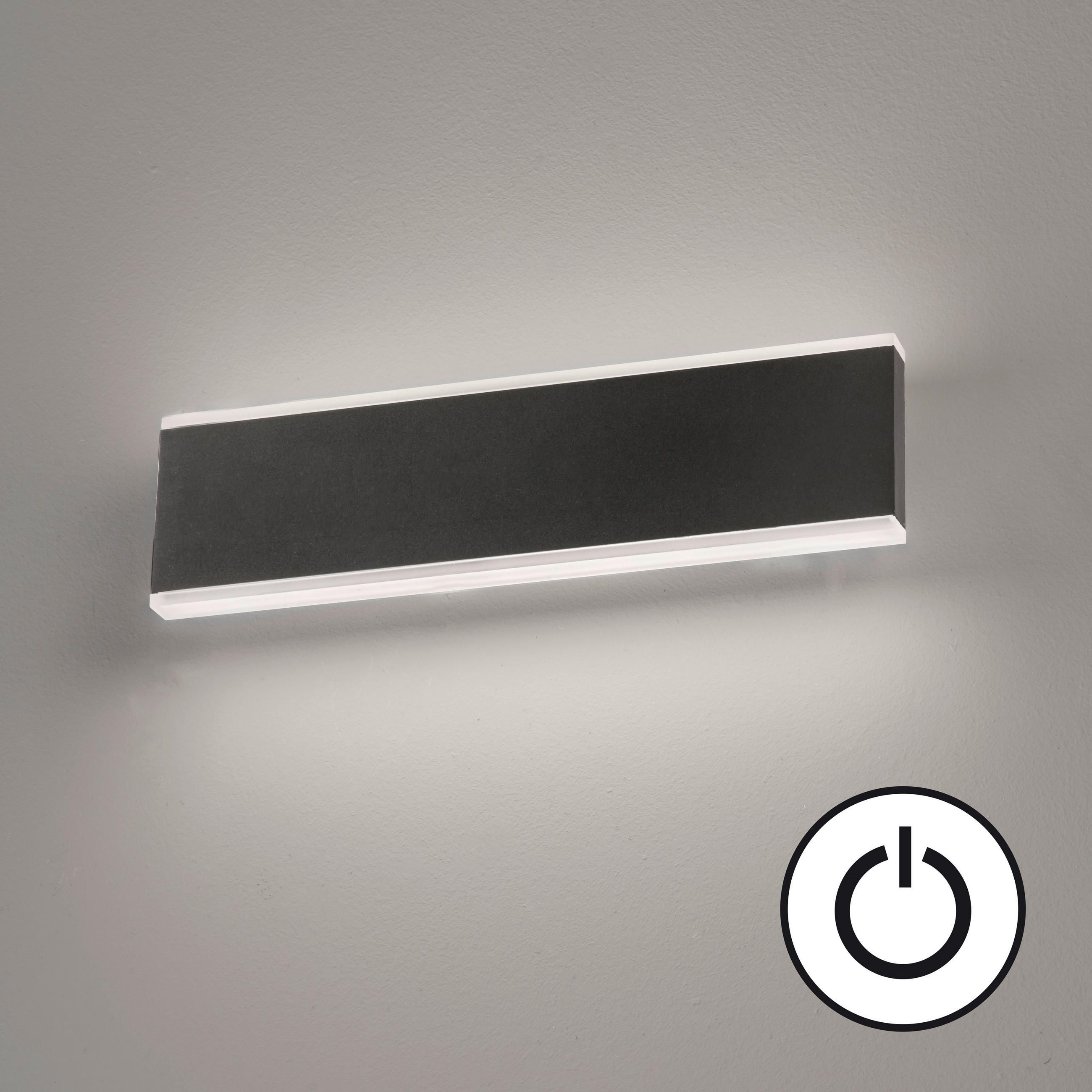 LED-WANDLEUCHTE Muur 10/8/2 cm   - Schwarz/Weiß, MODERN, Kunststoff/Metall (10/8/2cm) - Fischer & Honsel