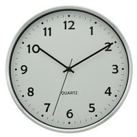 ZIDNI SAT  30 cm        - bela, Osnovno, staklo/metal (30cm) - Ambia Home