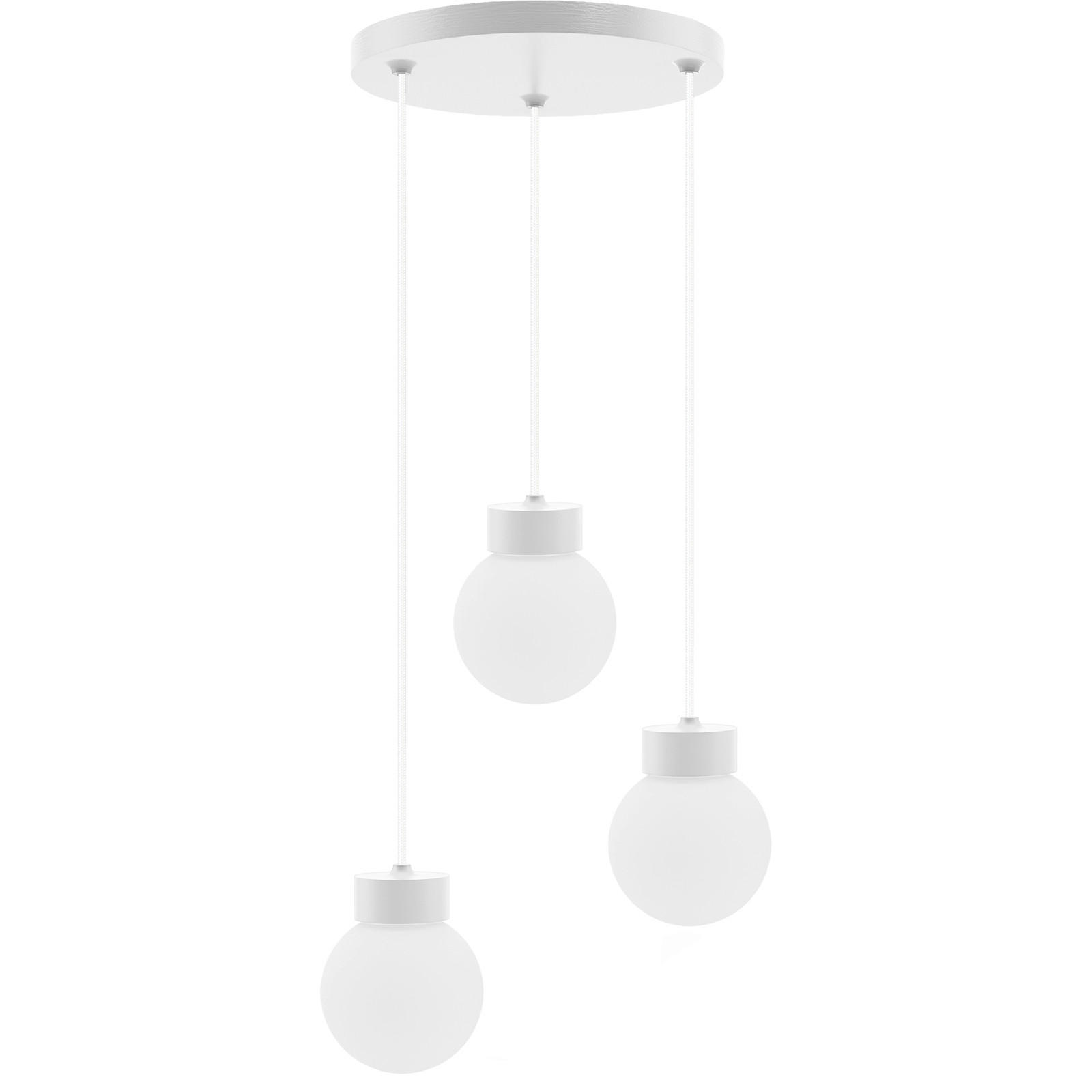 ZÁVESNÉ SVIETIDLO, 34/150 cm  - biela, Design, drevo/sklo (34/150cm)
