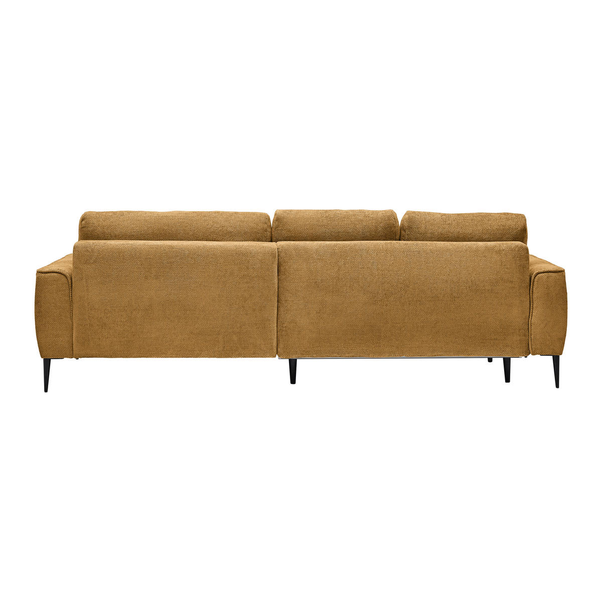 ECKSOFA in Webstoff Bernsteinfarben  - Bernsteinfarben/Schwarz, Modern, Textil/Metall (255/164cm) - MID.YOU