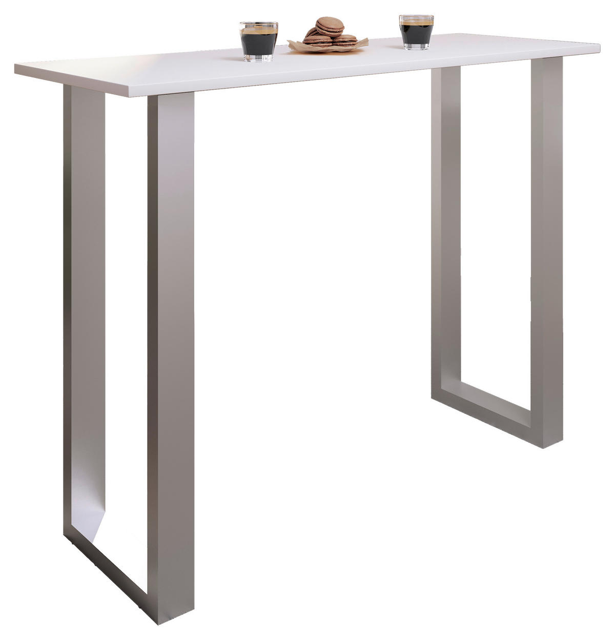 BARBORD i metall, trämaterial  140/102/50 cm  - vit/silver, Klassisk, metall/trämaterial (140/102/50cm)