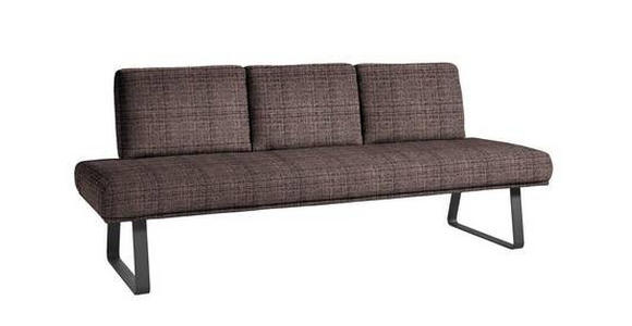 SITZBANK 209/92/78 cm  in Schwarz, Dunkelbraun  - Dunkelbraun/Schwarz, Design, Textil/Metall (209/92/78cm) - Dieter Knoll